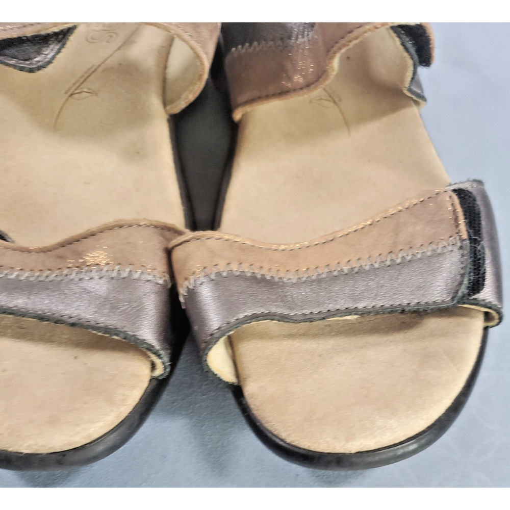 SAS Nudu Sandals Womens Dusk Metallic Pewter Bronze Leather Comfort Shoes Size 6 - Picture 5 of 14